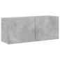 vidaXL Muebles de TV de pared 5 pzas madera ingeniería gris hormigón