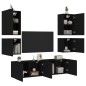 vidaXL Muebles de TV de pared 6 piezas madera de ingeniería negro vidaXL Muebles de TV de pared 6 piezas madera de ingeniería negro