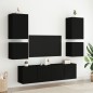 vidaXL Muebles de TV de pared 6 piezas madera de ingeniería negro vidaXL Muebles de TV de pared 6 piezas madera de ingeniería negro