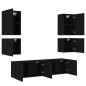 vidaXL Muebles de TV de pared 6 piezas madera de ingeniería negro vidaXL Muebles de TV de pared 6 piezas madera de ingeniería negro