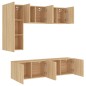vidaXL Muebles de TV de pared 5 pzas madera de ingeniería roble Sonoma vidaXL Muebles de TV de pared 5 pzas madera de ingeniería roble Sonoma