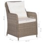 vidaXL Juego de comedor para jardín 5 piezas marrón