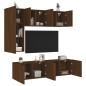 vidaXL Muebles de TV de pared 5 pzas madera de ingeniería marrón roble