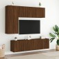 vidaXL Muebles de TV de pared 5 pzas madera de ingeniería marrón roble