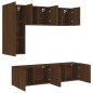 vidaXL Muebles de TV de pared 5 pzas madera de ingeniería marrón roble