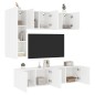 vidaXL Muebles de TV de pared 5 piezas madera de ingeniería blanco