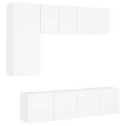 vidaXL Muebles de TV de pared 5 piezas madera de ingeniería blanco