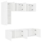 vidaXL Muebles de TV de pared 5 piezas madera de ingeniería blanco