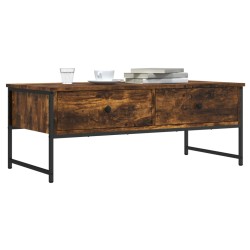 vidaXL Mesa de centro madera ingeniería roble ahumado 101x49x39,5 cm