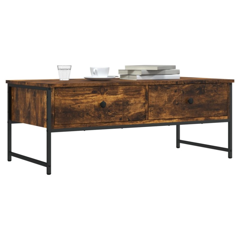 vidaXL Mesa de centro madera ingeniería roble ahumado 101x49x39,5 cm vidaXL Mesa de centro madera ingeniería roble ahumado 101x49x39,5 cm