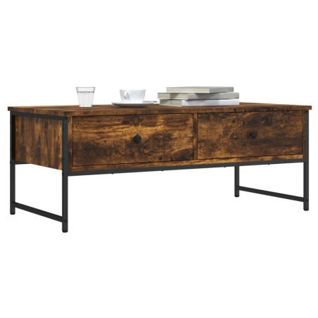 vidaXL Mesa de centro madera ingeniería roble ahumado 101x49x39,5 cm