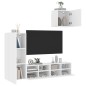 vidaXL Muebles de TV de pared 4 piezas madera de ingeniería blanco