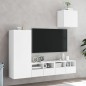 vidaXL Muebles de TV de pared 4 piezas madera de ingeniería blanco