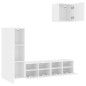 vidaXL Muebles de TV de pared 4 piezas madera de ingeniería blanco
