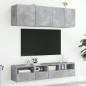 vidaXL Muebles de TV de pared 5 pzas madera ingeniería gris hormigón