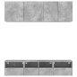 vidaXL Muebles de TV de pared 5 pzas madera ingeniería gris hormigón