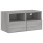 vidaXL Muebles de TV de pared 5 pzas madera de ingeniería gris Sonoma vidaXL Muebles de TV de pared 5 pzas madera de ingeniería gris Sonoma