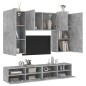 vidaXL Muebles de TV de pared 5 pzas madera ingeniería gris hormigón vidaXL Muebles de TV de pared 5 pzas madera ingeniería gris hormigón