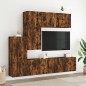 vidaXL Muebles de TV de pared 5 pzas madera ingeniería roble ahumado vidaXL Muebles de TV de pared 5 pzas madera ingeniería roble ahumado