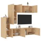 vidaXL Muebles de TV de pared 5 pzas madera de ingeniería roble Sonoma vidaXL Muebles de TV de pared 5 pzas madera de ingeniería roble Sonoma