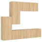 vidaXL Muebles de TV de pared 5 pzas madera de ingeniería roble Sonoma vidaXL Muebles de TV de pared 5 pzas madera de ingeniería roble Sonoma