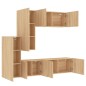 vidaXL Muebles de TV de pared 5 pzas madera de ingeniería roble Sonoma vidaXL Muebles de TV de pared 5 pzas madera de ingeniería roble Sonoma
