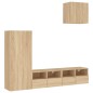 vidaXL Muebles de TV de pared 4 pzas madera de ingeniería roble Sonoma vidaXL Muebles de TV de pared 4 pzas madera de ingeniería roble Sonoma