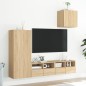 vidaXL Muebles de TV de pared 4 pzas madera de ingeniería roble Sonoma vidaXL Muebles de TV de pared 4 pzas madera de ingeniería roble Sonoma