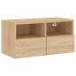 vidaXL Muebles de TV de pared 4 pzas madera de ingeniería roble Sonoma vidaXL Muebles de TV de pared 4 pzas madera de ingeniería roble Sonoma