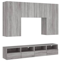 vidaXL Muebles de TV de pared 5 pzas madera de ingeniería gris Sonoma