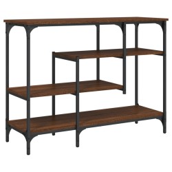 vidaXL Mesa consola con estantes roble marrón 100x35x75 cm