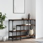 vidaXL Mesa consola con estantes roble marrón 100x35x75 cm vidaXL Mesa consola con estantes roble marrón 100x35x75 cm
