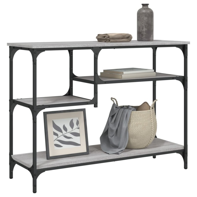 vidaXL Mesa consola con estantes gris Sonoma 100x35x75 cm vidaXL Mesa consola con estantes gris Sonoma 100x35x75 cm