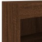 vidaXL Muebles TV pared con LED 7 pzas madera ingeniería marrón roble