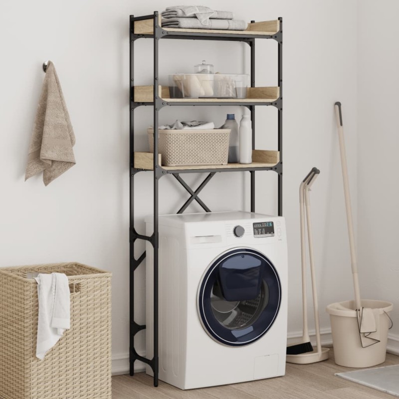 vidaXL Estantería lavadora madera ingeniería roble Sonoma 67x25x163 cm vidaXL Estantería lavadora madera ingeniería roble Sonoma 67x25x163 cm