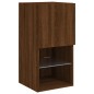 vidaXL Muebles TV pared con LED 8 pzas madera ingeniería marrón roble