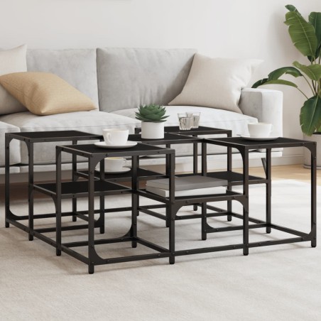 vidaXL Mesa de centro madera de ingeniería negro 91x91x40 cm