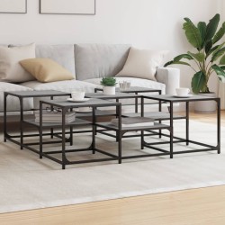 vidaXL Mesa de centro madera de ingeniería gris Sonoma 121x121x40 cm