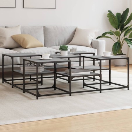 vidaXL Mesa de centro madera de ingeniería gris Sonoma 121x121x40 cm