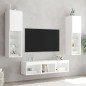 vidaXL Muebles de TV de pared con LED 5 pzas madera ingeniería blanco vidaXL Muebles de TV de pared con LED 5 pzas madera ingeniería blanco
