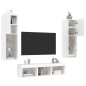 vidaXL Muebles de TV de pared con LED 5 pzas madera ingeniería blanco vidaXL Muebles de TV de pared con LED 5 pzas madera ingeniería blanco