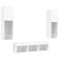 vidaXL Muebles de TV de pared con LED 5 pzas madera ingeniería blanco vidaXL Muebles de TV de pared con LED 5 pzas madera ingeniería blanco