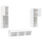 vidaXL Muebles de TV de pared con LED 5 pzas madera ingeniería blanco vidaXL Muebles de TV de pared con LED 5 pzas madera ingeniería blanco