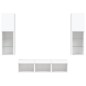 vidaXL Muebles de TV de pared con LED 5 pzas madera ingeniería blanco vidaXL Muebles de TV de pared con LED 5 pzas madera ingeniería blanco