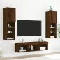 vidaXL Muebles TV pared con LED 5 pzas madera ingeniería marrón roble