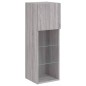 vidaXL Muebles TV pared con LED 6 pzas madera ingeniería gris Sonoma