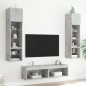 vidaXL Muebles TV pared con LED 6 pzas madera ingeniería gris hormigón vidaXL Muebles TV pared con LED 6 pzas madera ingeniería gris hormigón