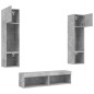 vidaXL Muebles TV pared con LED 6 pzas madera ingeniería gris hormigón vidaXL Muebles TV pared con LED 6 pzas madera ingeniería gris hormigón