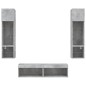 vidaXL Muebles TV pared con LED 6 pzas madera ingeniería gris hormigón vidaXL Muebles TV pared con LED 6 pzas madera ingeniería gris hormigón
