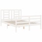 vidaXL Estructura de cama con cabecero madera maciza blanco 140x190 cm vidaXL Estructura de cama con cabecero madera maciza blanco 140x190 cm